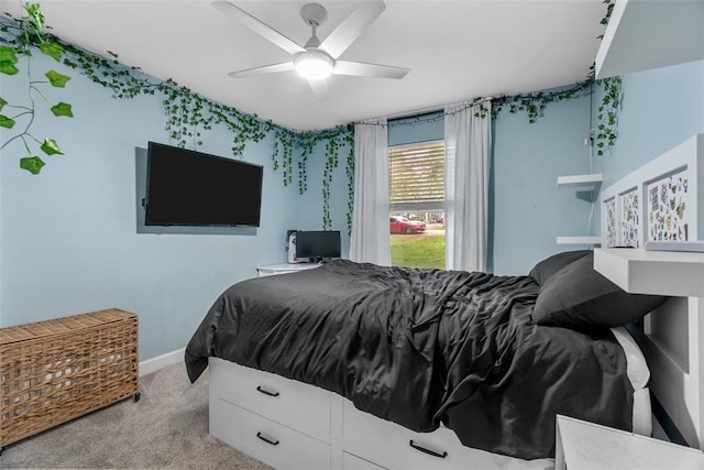 12930 Mohawk Dr, De Soto, MO 63020 - carpeted bedroom with baseboards and a ceiling fan