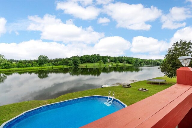 12930 Mohawk Dr, De Soto, MO 63020 - outdoor pool with a water view and a yard