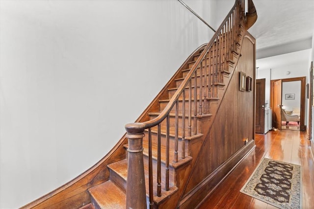 100 W Alton St, Marine, IL 62061 - staircase featuring hardwood / wood-style flooring