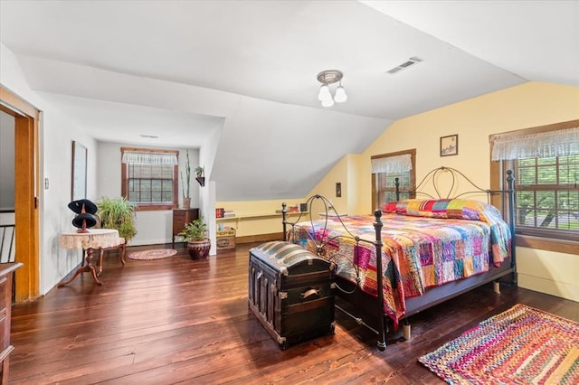 100 W Alton St, Marine, IL 62061 - bedroom with vaulted ceiling, hardwood / wood-style floors, and baseboards
