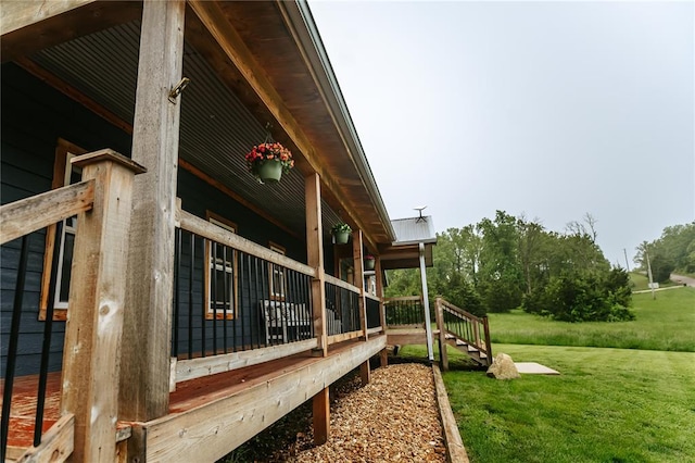 view of home's exterior with a yard