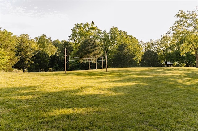 view of property's community featuring a lawn