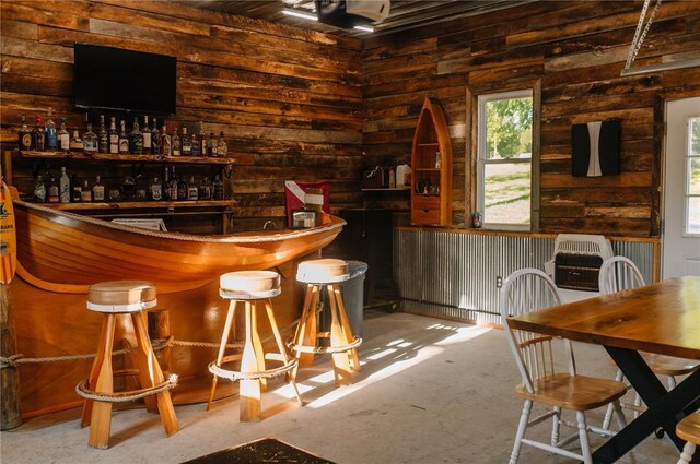 indoor bar with wood walls