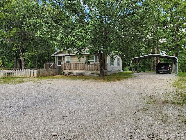 342 Deer Run Acres A, Williamsville, MO 63967 - view of front of home featuring gravel driveway and a detached carport