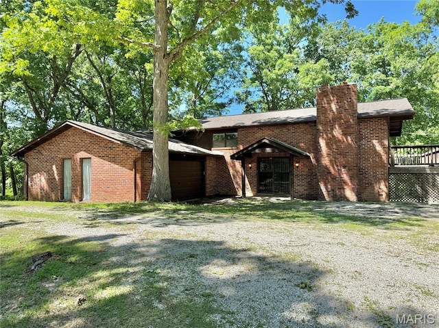 8305 Brouk Dr, Cedar Hill, MO 63016 - view of front of property featuring a chimney and brick siding