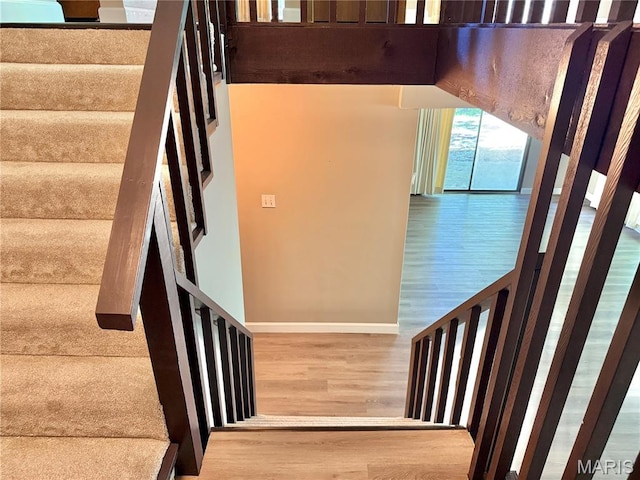 8305 Brouk Dr, Cedar Hill, MO 63016 - stairway featuring wood finished floors and baseboards