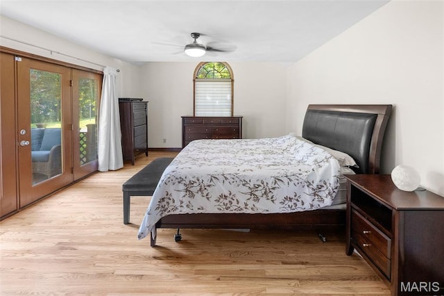 7 Tall Oaks Dr, Troy, IL 62294 - bedroom with access to outside, multiple windows, light wood-type flooring, and a ceiling fan
