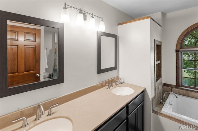 7 Tall Oaks Dr, Troy, IL 62294 - bathroom with double vanity and a bath
