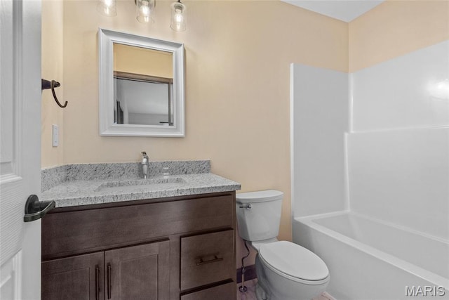2805 Beth Ann Ct, Pontoon Beach, IL 62040 - bathroom featuring toilet, vanity, and shower / bathtub combination