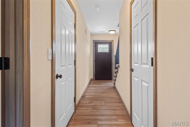 2805 Beth Ann Ct, Pontoon Beach, IL 62040 - hall with light wood-type flooring and baseboards