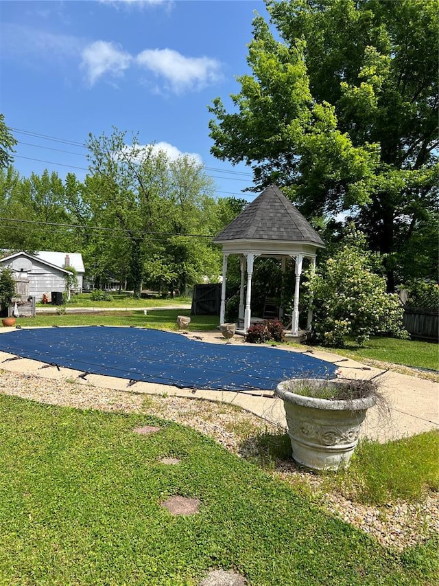 view of pool featuring a gazebo