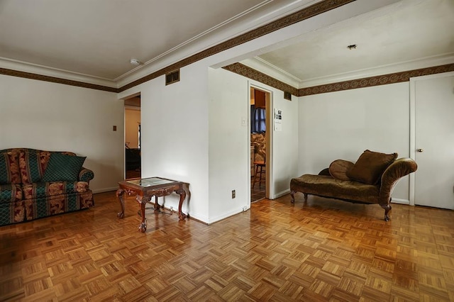 8909 Tutwiler Ave, Berkeley, MO 63134 - sitting room featuring baseboards and ornamental molding