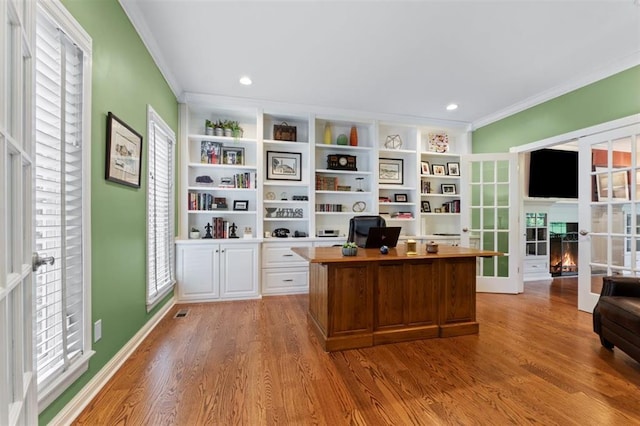 230 Merlot Ln, Saint Albans, MO 63073 - office with ornamental molding, light wood finished floors, plenty of natural light, baseboards, and recessed lighting