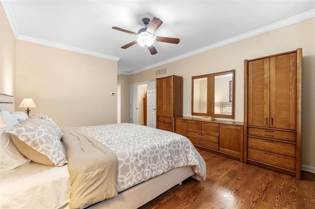 230 Merlot Ln, Saint Albans, MO 63073 - bedroom featuring wood finished floors, ornamental molding, and ceiling fan