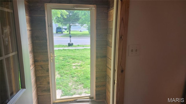 229 S Main St, Licking, MO 65542 - entryway featuring wood walls