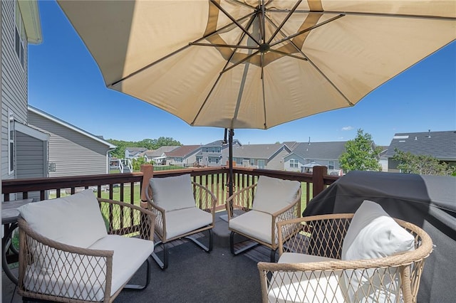 1051 Timber Creek Ln, Imperial, MO 63052 - view of patio / terrace with a residential view and a deck