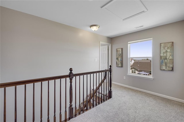 1051 Timber Creek Ln, Imperial, MO 63052 - corridor featuring carpet floors, baseboards, and an upstairs landing