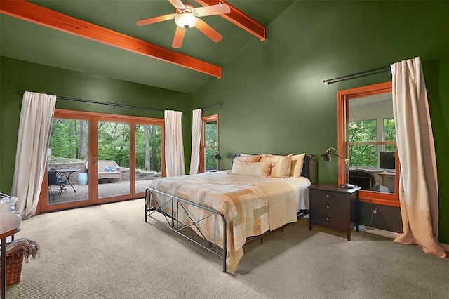19072 Bear Trail Rd, Glencoe, MO 63038 - carpeted bedroom with access to outside, ceiling fan, and french doors
