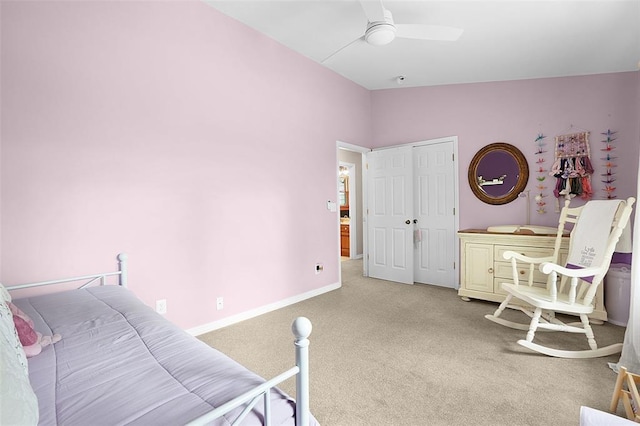 19072 Bear Trail Rd, Glencoe, MO 63038 - carpeted bedroom featuring baseboards, a closet, and a ceiling fan