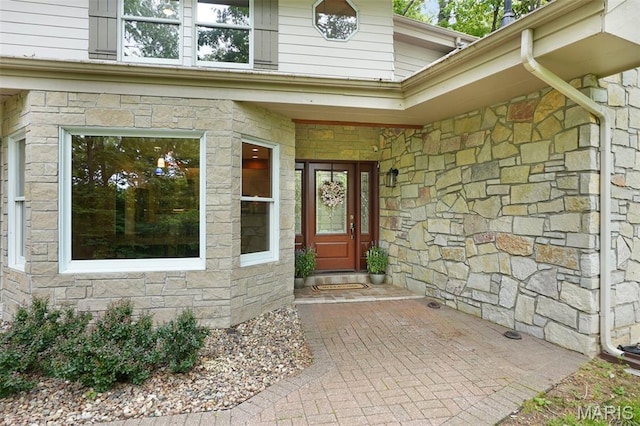 19072 Bear Trail Rd, Glencoe, MO 63038 - property entrance with stone siding