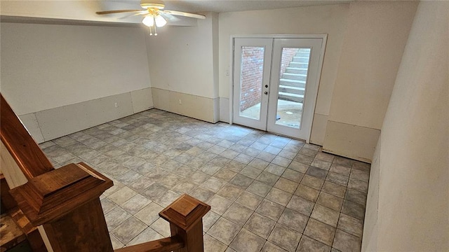 189 County Road 657, Cape Girardeau, MO 63701 - spare room featuring a ceiling fan and french doors