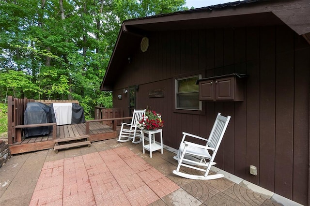 view of patio with a deck