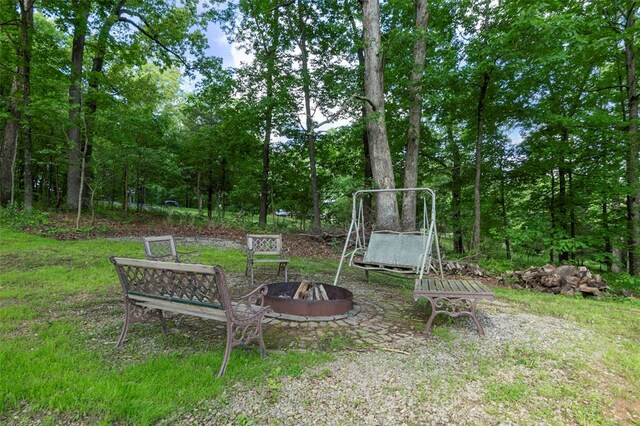 254 Rustic Hills Ln, Jackson, MO 63755 - view of yard with a fire pit