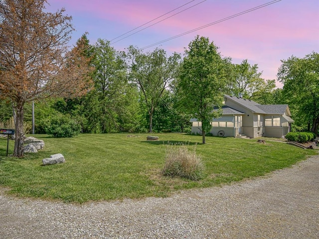 view of grassy yard