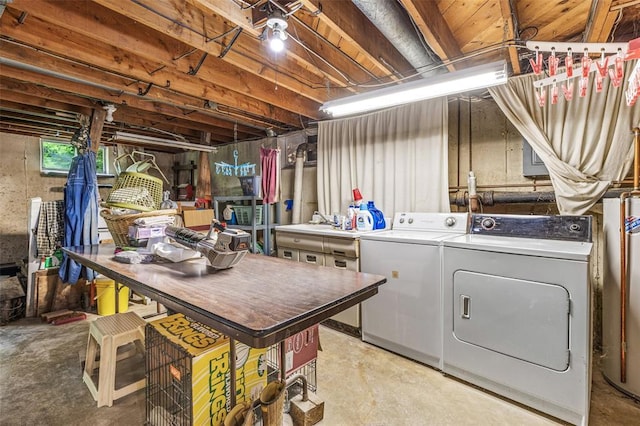 717 W Clement St, De Soto, MO 63020 - basement featuring washer and clothes dryer