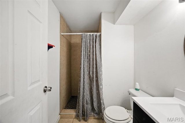 8544 Lake Dr, Cedar Hill, MO 63016 - full bathroom with vanity, tiled shower, and tile patterned floors