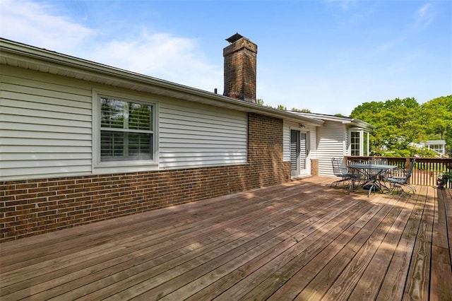308 Wildbrier Dr, Ballwin, MO 63011 - wooden terrace with outdoor dining area