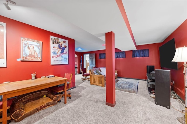 office area with carpet flooring
