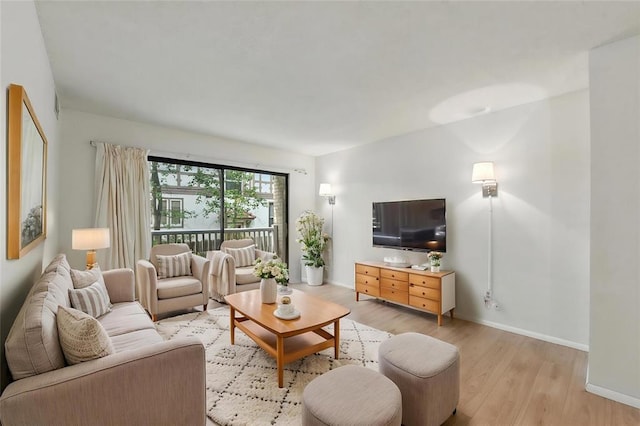 444 N Clay Ave Unit 2N, Kirkwood, MO 63122 - living room with light wood-type flooring and baseboards