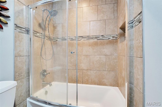 229 Stillbrook Estates Dr, Fenton, MO 63026 - full bathroom featuring bath / shower combo with glass door and toilet