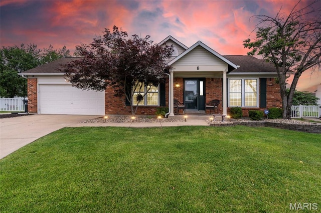 8 Baron Ridge Ct, Ofallon, MO 63366 - ranch-style home featuring concrete driveway, brick siding, and a garage