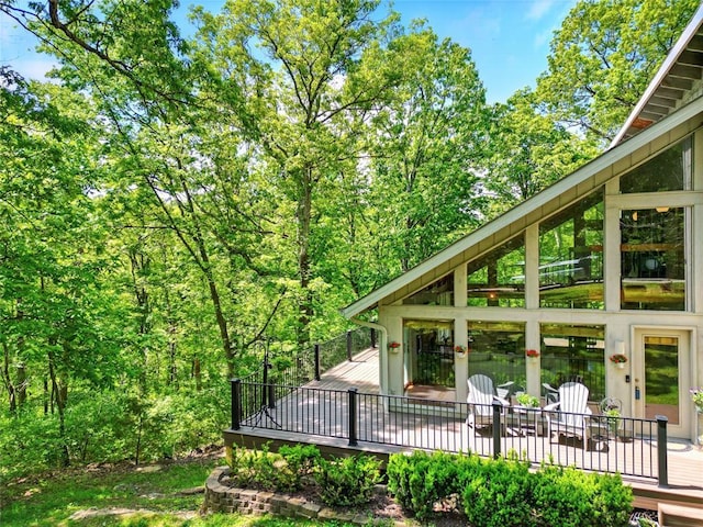 view of patio featuring a deck