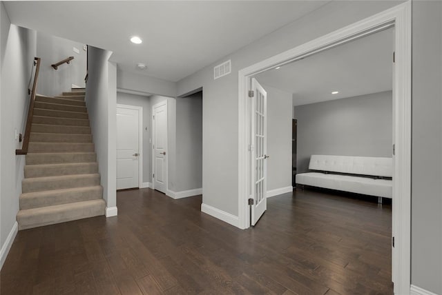 8000 Central Park Dr, Richmond Heights, MO 63117 - interior space with baseboards, wood finished floors, stairs, and recessed lighting