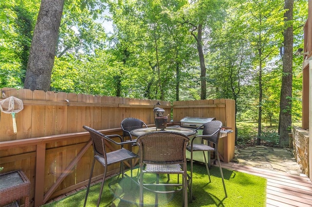 view of patio with fence