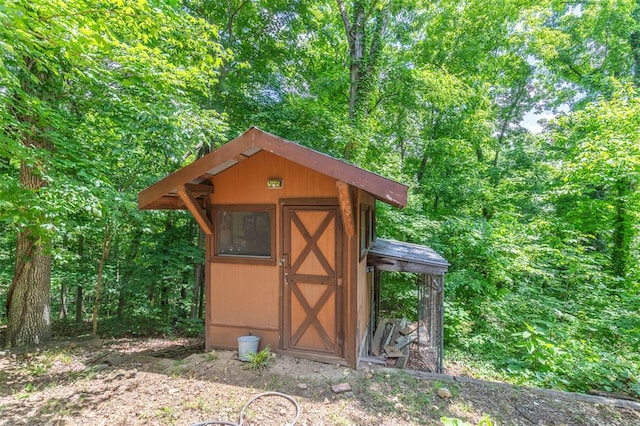 view of shed