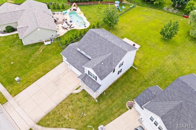 508 Frost Ct, Ofallon, IL 62269 - aerial view of property and surrounding area featuring a pool