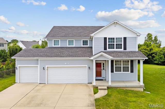 508 Frost Ct, Ofallon, IL 62269 - traditional-style house with concrete driveway, covered porch, and a shingled roof