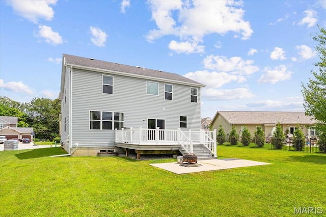 508 Frost Ct, Ofallon, IL 62269 - rear view of property featuring a deck and a patio area