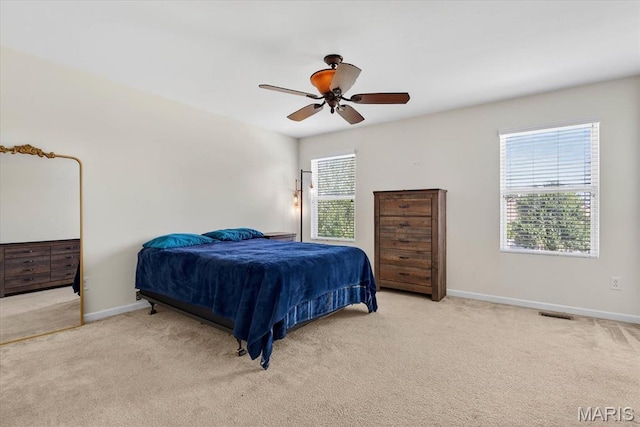 508 Frost Ct, Ofallon, IL 62269 - bedroom with light colored carpet and ceiling fan