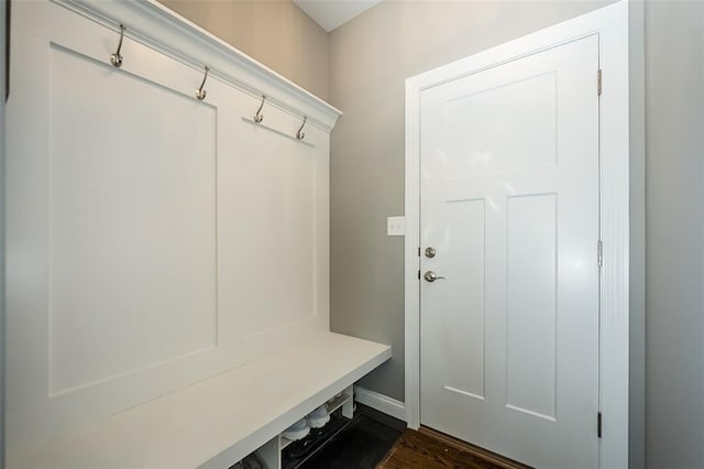 1026 Barry Ct, Kirkwood, MO 63122 - mudroom with dark wood-type flooring and baseboards