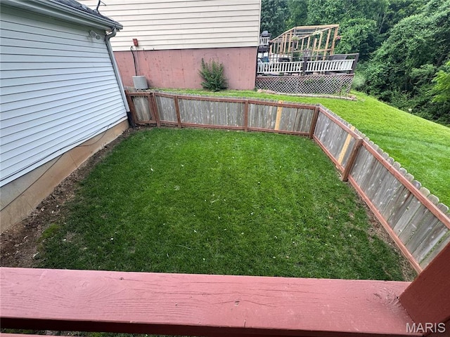5810 White Pine Dr, Saint Louis, MO 63129 - fenced backyard featuring a wooden deck