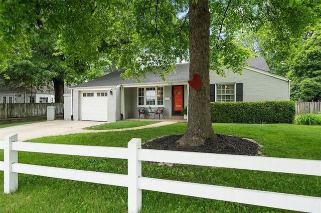 view of front of house featuring concrete driveway, an attached garage, roof with shingles, and a porch