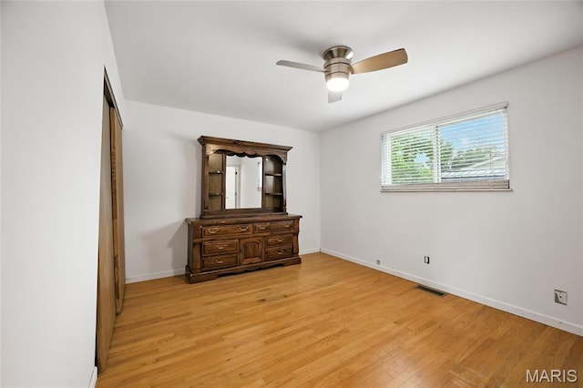 2649 Georgia Dr, Arnold, MO 63010 - unfurnished bedroom with light wood-style flooring and a ceiling fan