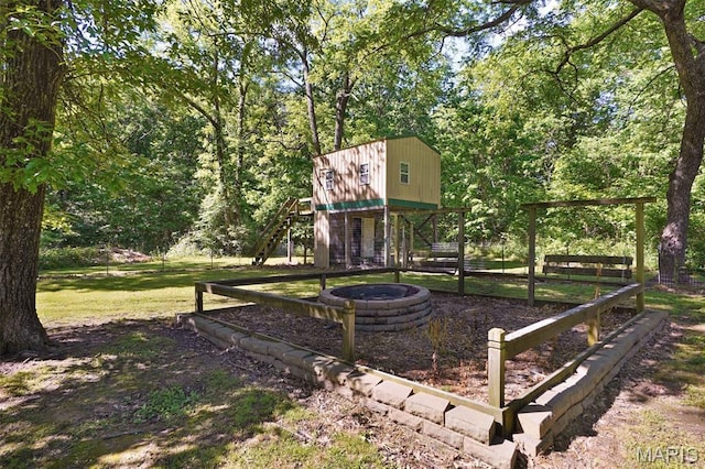 14938 Pike 139, Bowling Green, MO 63334 - view of jungle gym with a fire pit