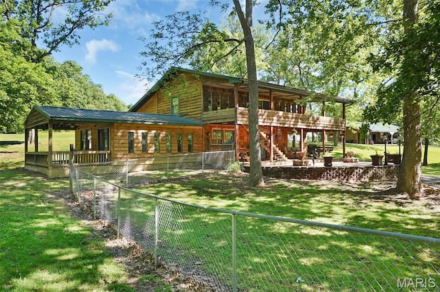 14938 Pike 139, Bowling Green, MO 63334 - rear view of property with a patio and stairway