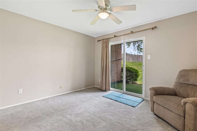 10003 Sakura Dr Unit B, Concord Township, MO 63128 - living area with carpet floors, ceiling fan, and baseboards